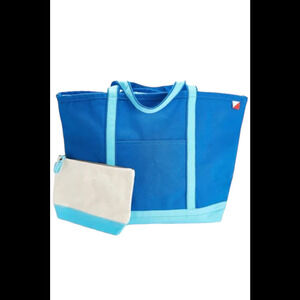 Shorebags Large Zip Top Boat Tote with Pouch Cadet